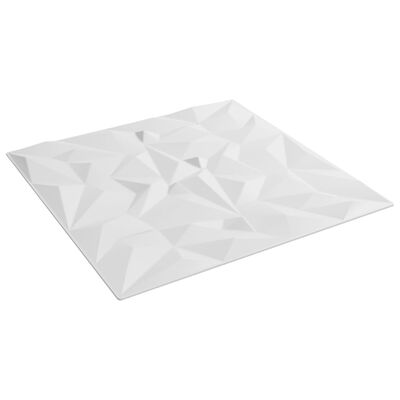 vidaXL Nástenné panely 12 ks, biele 50x50 cm, XPS 3 m² ametyst