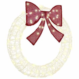 vidaXL Veniec s 80 LED-i Teplá biela 92 x 9.5 x 92 cm Akryl