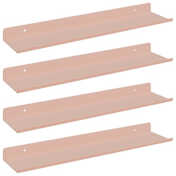 vidaXL Z&aacute;vesn&aacute; polica N&aacute;stenn&yacute; 4 pcs Ružov&aacute; 40 x 8,5 x 2,5 cm Oceľ