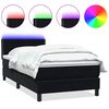 vidaXL Box Spring Posteľ s matracom a LED Čierna 100x220 cm Zamat