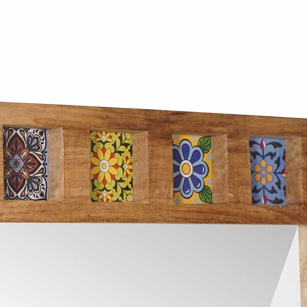 vidaXL K&uacute;peľňov&eacute; zrkadlo Pr&iacute;rodn&aacute; 50 x 70 x 3 cm Mas&iacute;vne mango drevo