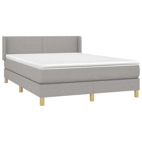 vidaXL Boxspring posteľ s matracom bledosiv&aacute; 140x200 cm l&aacute;tka