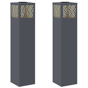 vidaXL Sol&aacute;rne LED svetlo na chodn&iacute;k 2 ks Tepl&aacute; biela 18 x 18 x 80 cm