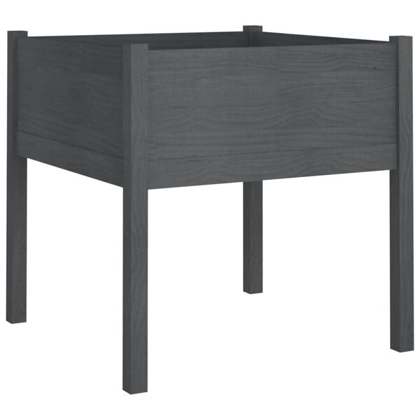 vidaXL Záhradné kvetináče 2 ks sivé 70x70x70 cm borovicový masív