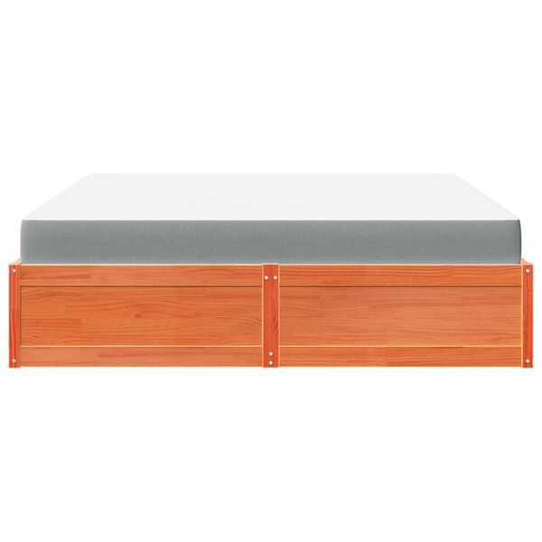 vidaXL Posteľ s matracom voskovo hned&aacute; 180x200 cm mas&iacute;vna borovica