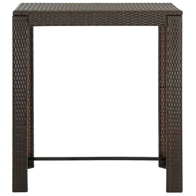 vidaXL Záhradný barový stolík hnedý 100x60,5x110,5 cm polyratanový