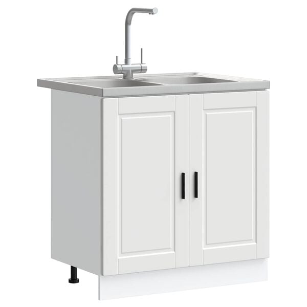 vidaXL Skriňa pod um&yacute;vadlo Porto 2 pcs Biela Kompozitn&eacute; drevo