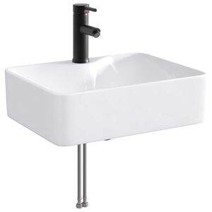vidaXL Um&yacute;vadlo s bat&eacute;riou a odtokom Matn&aacute; čierna 48,5 x 37,5 x 13 cm