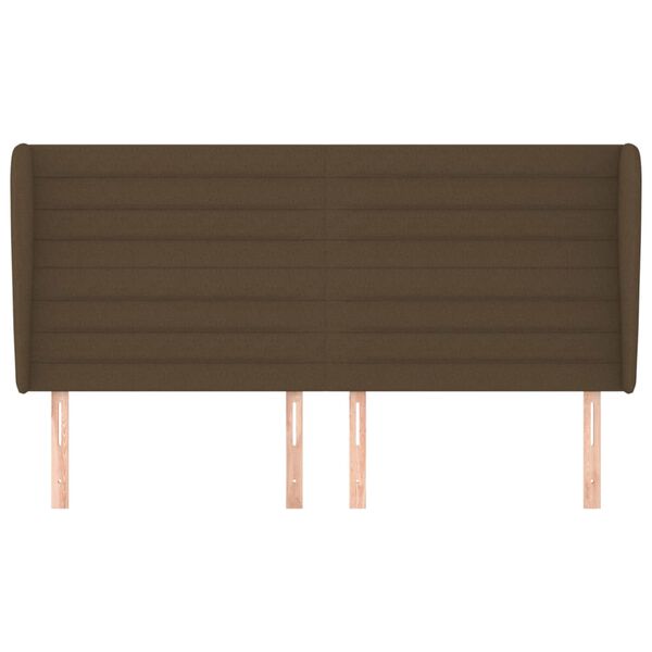 vidaXL Čelo postele so z&aacute;hybmi tmavohned&eacute; 203x23x118/128 cm l&aacute;tka