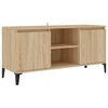 vidaXL TV stol&iacute;k kovov&eacute; nohy dub sonoma 103,5x35x50 cm