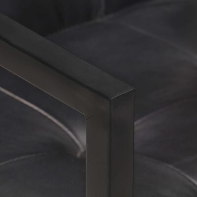 vidaXL Jedálenské stoličky, perová kostra 4 ks, čierne, pravá koža