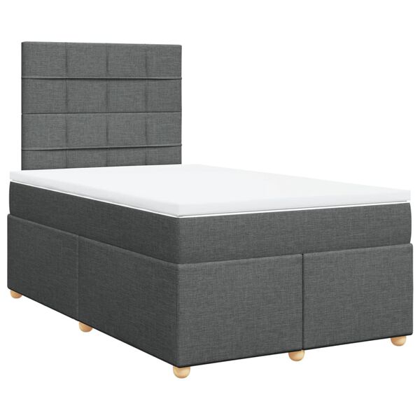 vidaXL Boxspring posteľ s matracom tmavosiv&yacute; 120x200 cm l&aacute;tka