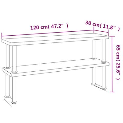 vidaXL Kuchynský pracovný stôl s policou 120x60x145 cm nehrdzav. oceľ