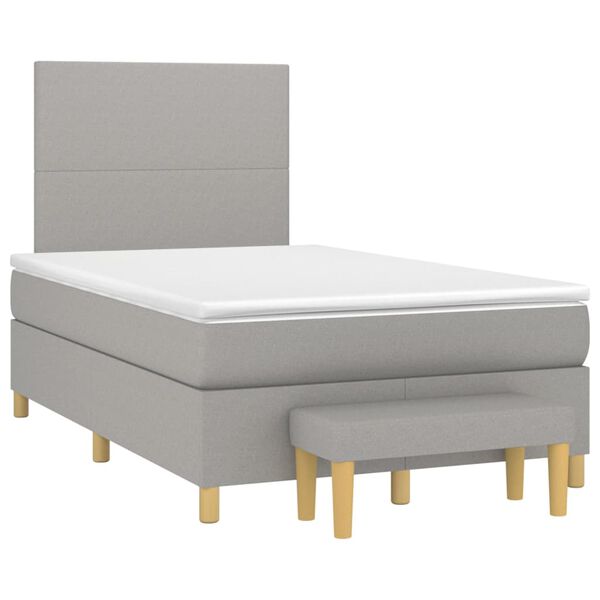 vidaXL Boxspring posteľ s matracom bledosiv&aacute; 120x200 cm l&aacute;tka