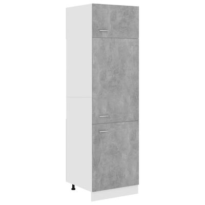 vidaXL Skrinka na chladničku, betónová 60x57x207 cm, kompozitné drevo