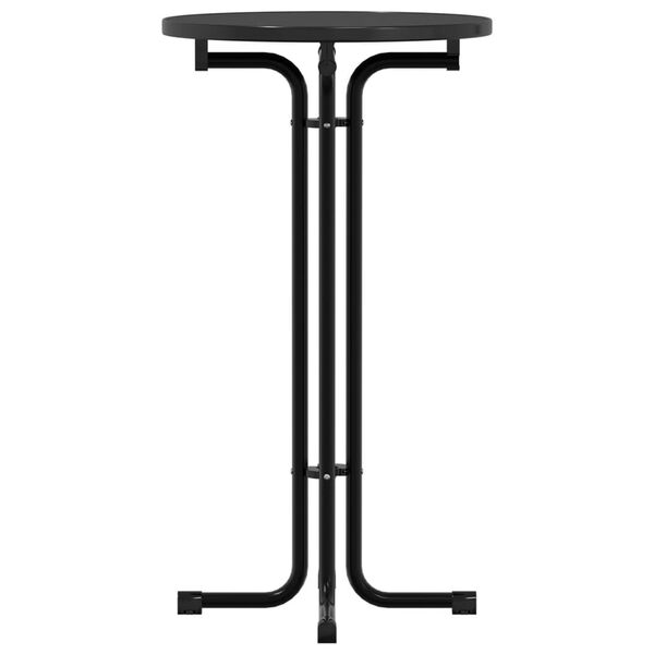 vidaXL Jedálenský stôl čierny Ø60x110 cm kompozitné drevo a oceľ