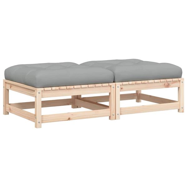 vidaXL Záhradné podnožky s podložkami 2 ks, borovicový masív