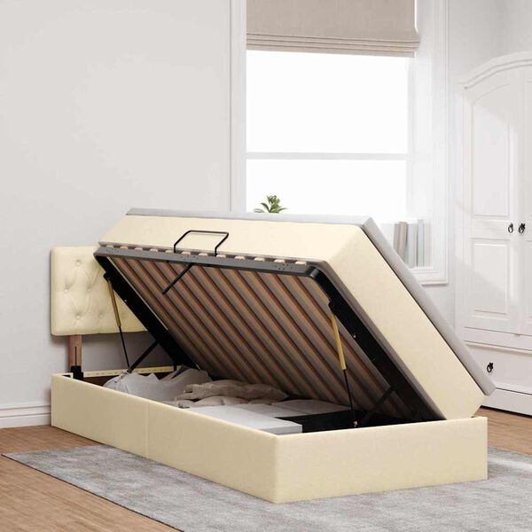 vidaXL Postel s &uacute;ložn&yacute;m prostorem a LED svetlom Kr&eacute;mov&aacute; 100 x 200 cm