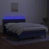 vidaXL Posteľ boxsping s matracom a LED modr&aacute; 140x190 cm l&aacute;tka