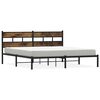 vidaXL Kovov&yacute; posteľn&yacute; r&aacute;m bez matraca dymov&yacute; dub 200x200 cm