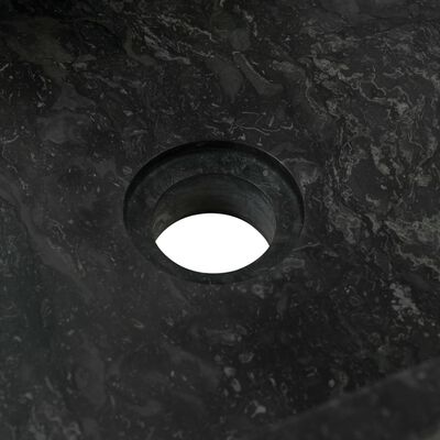 vidaXL Kúpelňová skrinka tíkový masív s umývadlom čierny mramor