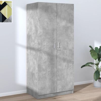 vidaXL Šatník, betónovo sivý 80x52x180 cm, kompozitné drevo