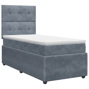 vidaXL Posteľ boxspring s matracom Tmavosiv&aacute; 80 x 200 cm Zamat