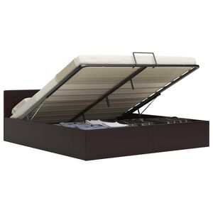vidaXL Hydraulick&yacute; posteľn&yacute; r&aacute;m+&uacute;ložn&yacute; priestor, umel&aacute; koža 160x200 cm