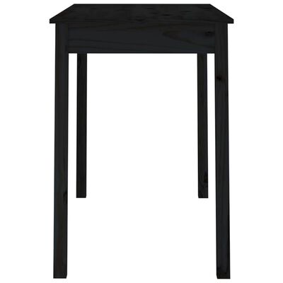 vidaXL Jedálenský stolík čierny 110x55x75 cm borovicový masív