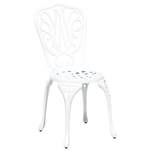 vidaXL Záhradný bistro set 3 pcs Biela Hliník