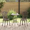 vidaXL Záhradný bistro set 3 pcs Bronzová Hliník
