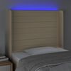 vidaXL Čelo postele s LED kr&eacute;mov&eacute; 83x16x118/128 cm l&aacute;tka