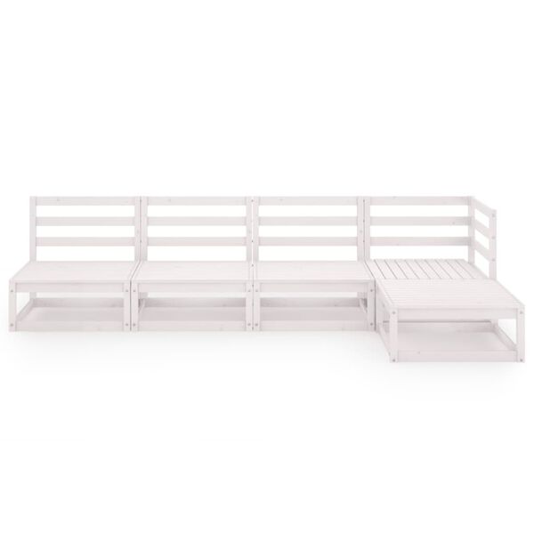 vidaXL 5-dielna z&aacute;hradn&aacute; sedacia s&uacute;prava biela mas&iacute;vna borovica