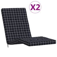 vidaXL Podušky na terasové stoličky 2 ks čierne kocky oxfordská látka