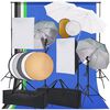 vidaXL Fotografick&eacute; vybavenie so softboxami, d&aacute;ždnikmi, pozad&iacute;m a reflektorom
