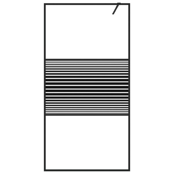 vidaXL Sprchov&aacute; z&aacute;stena čierna 100x195 cm priehľadn&eacute; ESG sklo