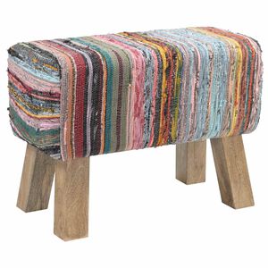 vidaXL lavička 60 x 30 x 45 cm Skutočn&aacute; koža Viacfarebn&yacute;