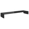 vidaXL TV stojan/stojan pod monitor z čierneho skla, 110x30x13 cm