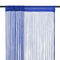 vidaXL Šnúrkový záves, 2 ks, 100x250 cm, modrý