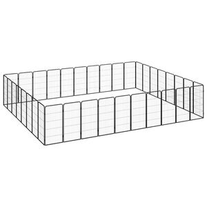 vidaXL Ohr&aacute;dka pre psov 36 panelov čierna 50x100 cm pr&aacute;&scaron;kovan&aacute; oceľ