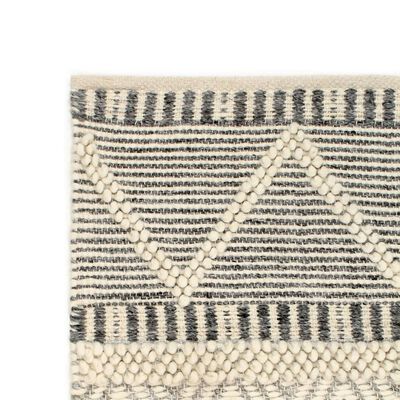 vidaXL Ručne tkaný koberec, vlna 80x150 cm, biely/sivý/čierny/hnedý
