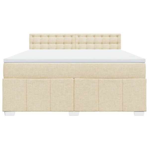 vidaXL Posteľn&yacute; r&aacute;m boxspring s matracom kr&eacute;mov&yacute; 180x200 cm l&aacute;tka