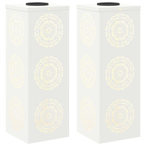 vidaXL Sol&aacute;rne LED svetlo na chodn&iacute;k 2 pcs Biela