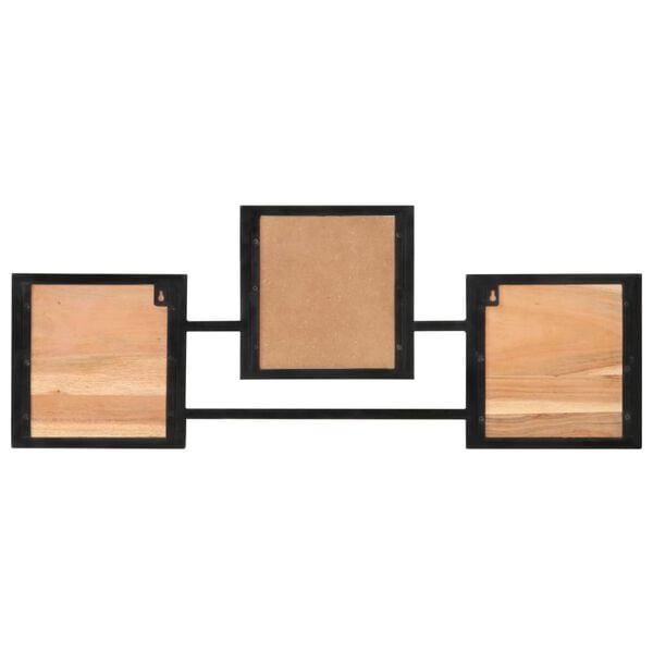 vidaXL Nástenný vešiak na kabáty 90x1x35 cm akáciový masív a železo