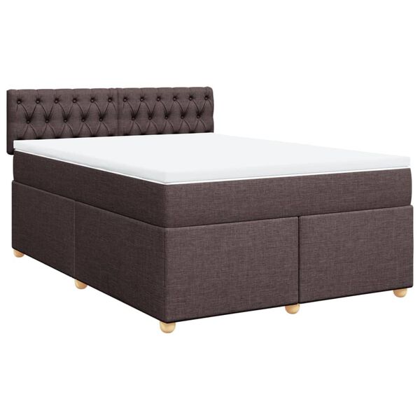 vidaXL Boxspring posteľ s matracom tmavohned&aacute; 140x200 cm l&aacute;tka