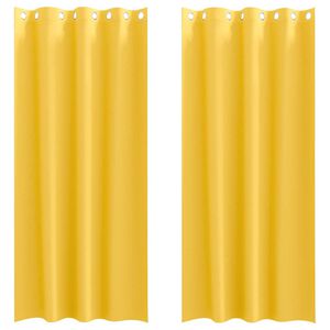 vidaXL Z&aacute;clony na zatemnenie s kr&uacute;žkami 2 pcs Horčicov&aacute; žlt&aacute;
