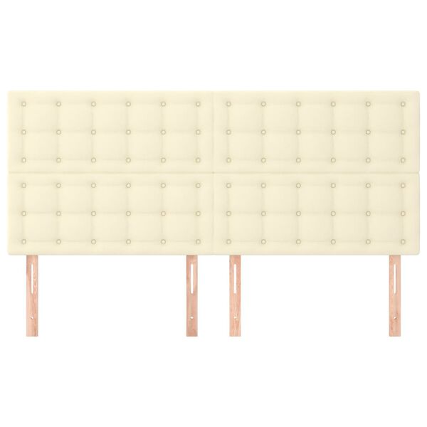 vidaXL Čelo postele kr&eacute;mov&eacute; 160x5x118/128 cm umel&aacute; koža