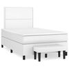 vidaXL Boxspring posteľ s matracom, biela 120x190 cm, umel&aacute; koža