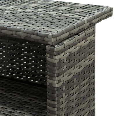 vidaXL Záhradný barový stôl sivý 120x55x110 cm polyratan