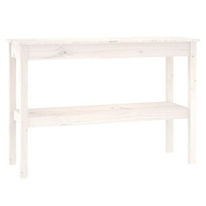 vidaXL Konzolov&yacute; stol&iacute;k biely 110x40x75 cm mas&iacute;vne borovicov&eacute; drevo